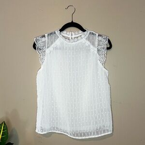 Chic White Lace Women's Blouse